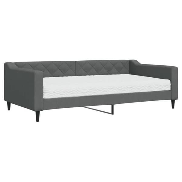 Maison Exclusive - Dagbädd med mörkgrå madrass 100x200 cm tyg Mörkgrå
