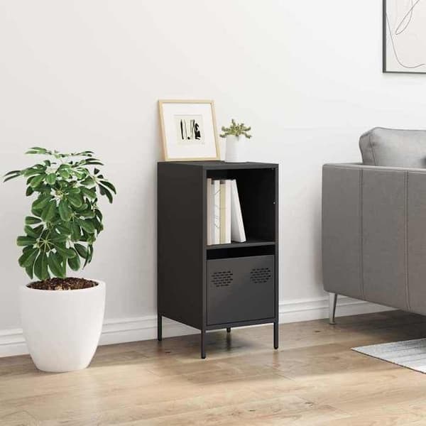 Maison Exclusive - Buffet sort 35x39x73,5 cm koldvalset stål