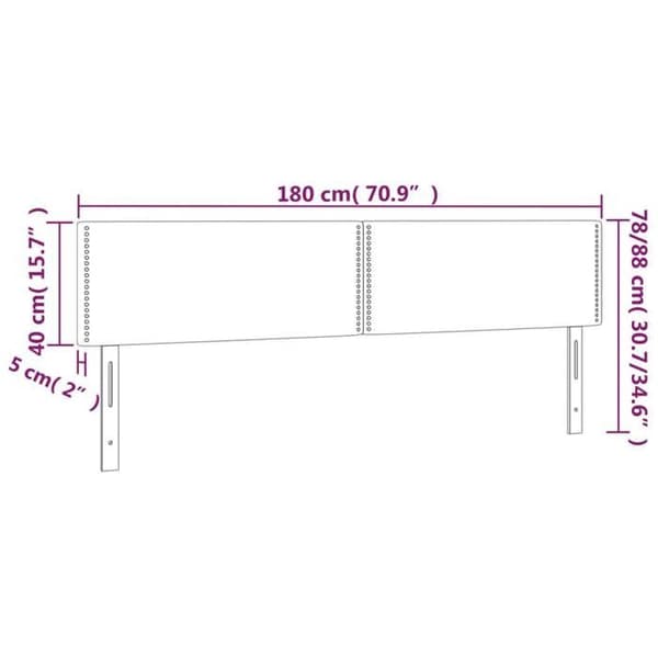 Maison Exclusive - LED Hovedgærde Sort 180x5x78/88 cm Syntetisk Læder