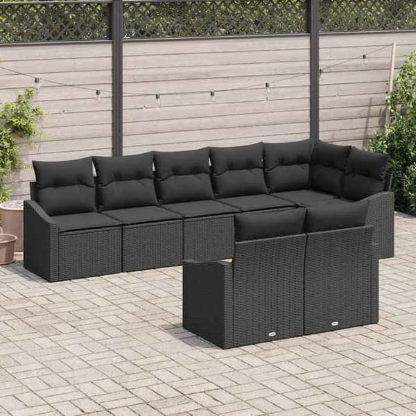 Maison Exclusive - 8 stk. have-sofa sæt i sort polyrotin