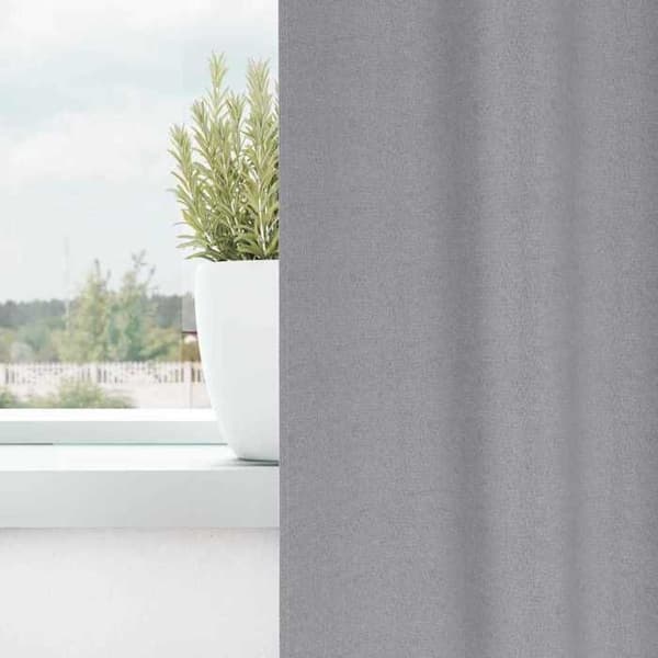 Maison Exclusive - Mörkläggande gardiner med ringar 2 st Grå ljus 260 x 140 cm