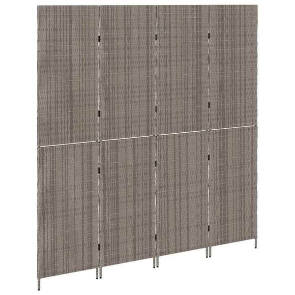 Paravent - MAISON EXCLUSIVE - 195 x 180 cm - Polyrotin (harts) - Grå - Fällbar Grå