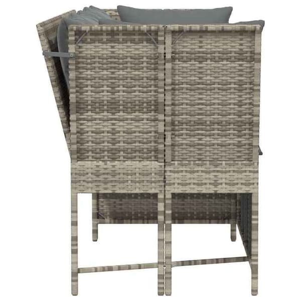 Maison Exclusive - Trädgårdsoffa och ljusgrå kuddar i flätad resin Ljusgrått