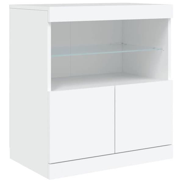 Maison Exclusive - Buffet med hvide LED-lys 60x37x67 cm