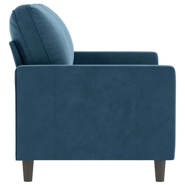Soffa 2 platser - EXKLUSIV HEM - 120 cm - Sammet - Metallram - Blå Blå