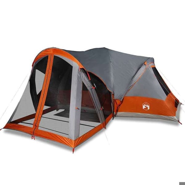 Maison Exclusive - Perheelle tarkoitettu 8 hengen harmaa ja oranssi vedenpitävä tipi-teltta