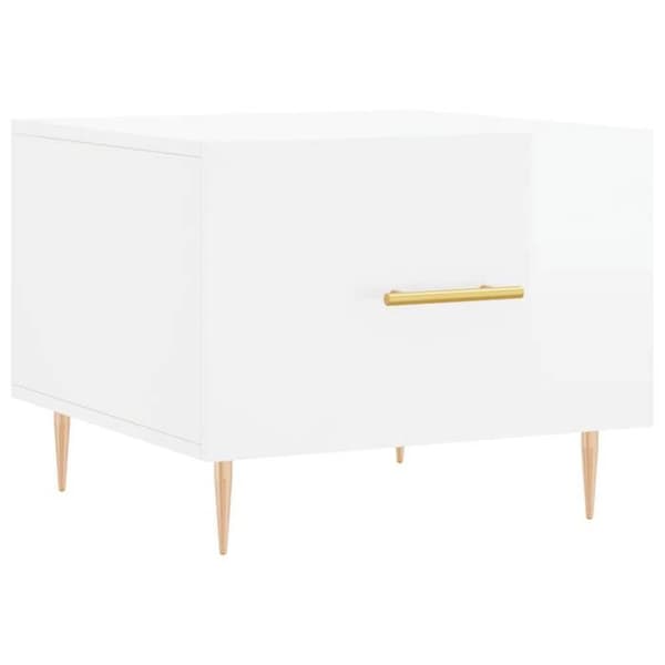 Maison Exclusive - 2 st soffbord vit glansig 50x50x40cm ingenjörsträ Strålande vit