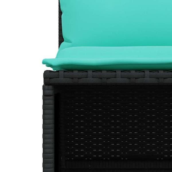 Maison Exclusive - 4-delars trädgårdsoff-set med svarta kuddar i flätad resin