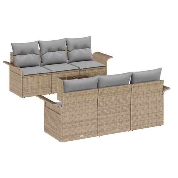 Lounge-soffor - MAISON EXCLUSIVE - Modulär - Beige - Poly rattan - Bord med glasplatta beige