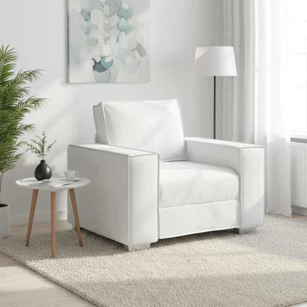 Stol - EKSKLUSIV HUS - 100 cm - Hvid - Kunstlæder - Metalramme Vit