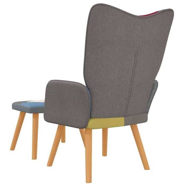 Maison Exclusive - Afslapningsstol med fodskammel Patchwork Stof