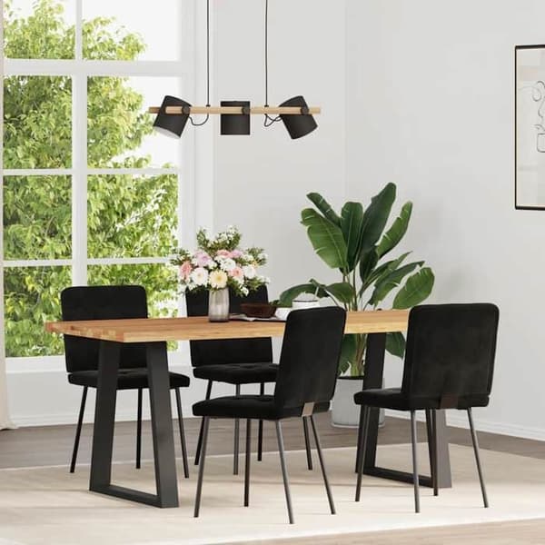 Maison Exclusive - Sæt med 4 spisestuestole i sort fløjl