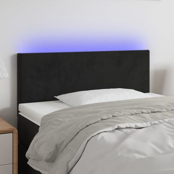 Maison Exclusive - LED Hovedgærde Sort 100x5x78/88 cm Velour Svart