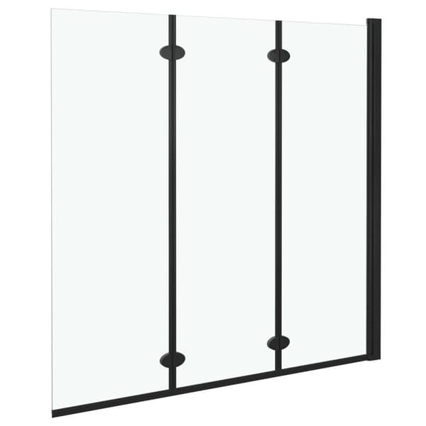 Maison Exclusive - Foldbar brusekabine 3 paneler ESG 130x138 cm Sort