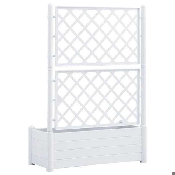 Maison Exclusive - Blomlåda med spaljé 100x43x142 cm PP Vit