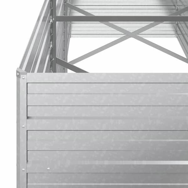 Maison Exclusive - Upphöjd trädgårdssäng 240x80x77 cm Galvaniserat stål Silverfärgad