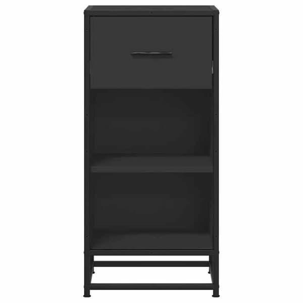 Maison Exclusive - Sort buffet 35,5x35x76 cm i ingeniørtræ og metal