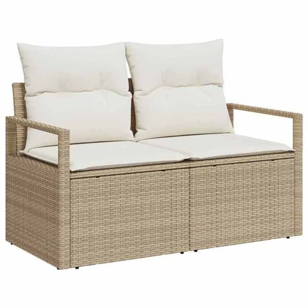 Maison Exclusive - 9 osan beige polyrottinkinen puutarhakalustesetti