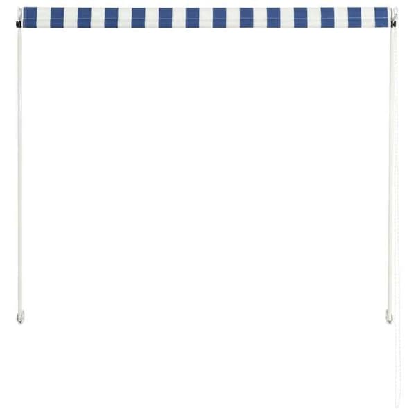 Maison Exclusive - Retractable awning 150x150 cm Blå og hvid Blå och vit