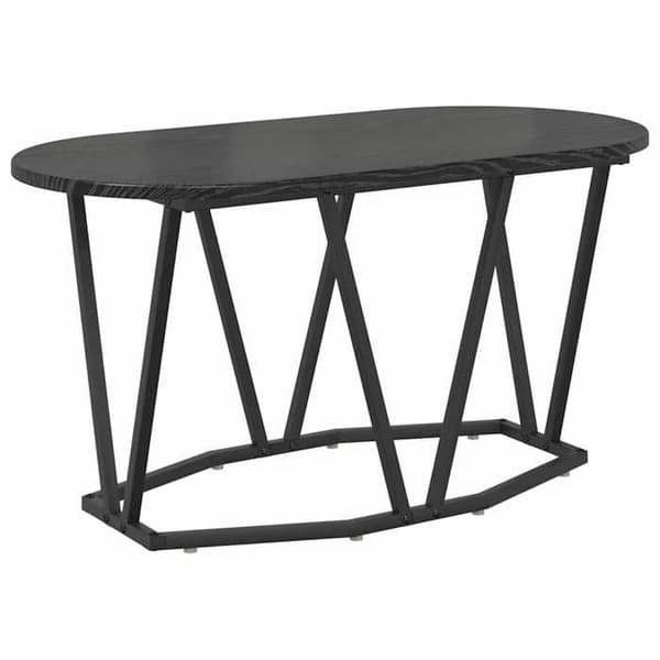 Bord - EKSKLUSIV HUS - 80 x 40 x 40,5 cm - Oval - Sort eg - Sorte ben svart ek