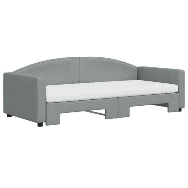 Maison Exclusive - Senge med sovesofa og lys grå madras 90x200 cm stof
