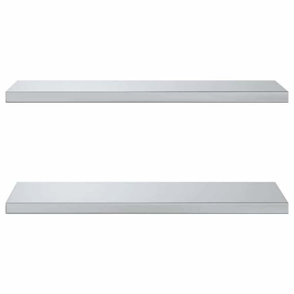 Væghylder - EKSKLUSIV HUS - 2 stk 75x30 cm - Rustfrit stål - Sølvfarvet - Rektangulær Silver