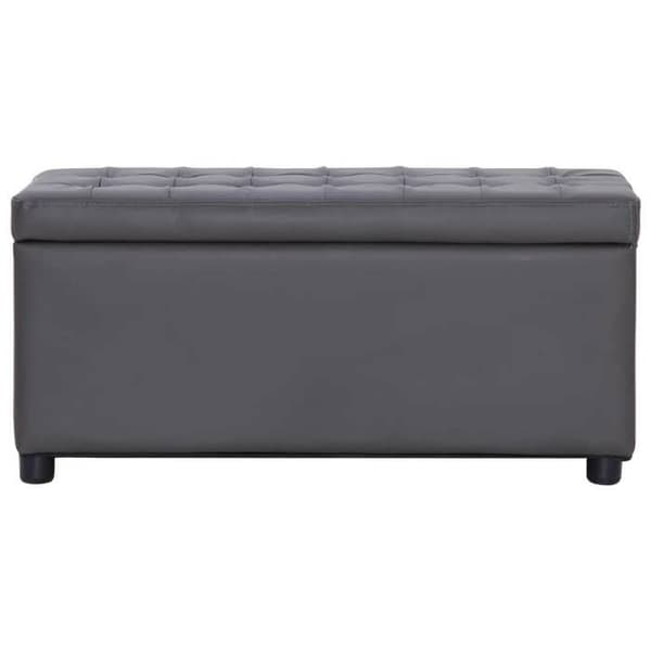 Maison Exclusive - Förvaringspuff 87,5 cm Grå Konstläder Grå