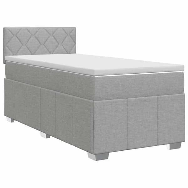 Lys boxmadras - MAISON EXCLUSIVE - 90 x 200 cm - Lys grå - Stof - Pocketfjedermadras Ljusgrått