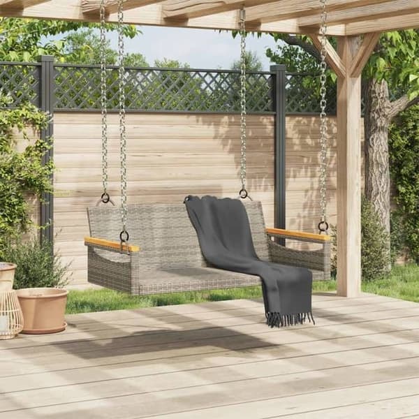 Maison Exclusive - Grå hängsoffa 109x62x40 cm flätad resin