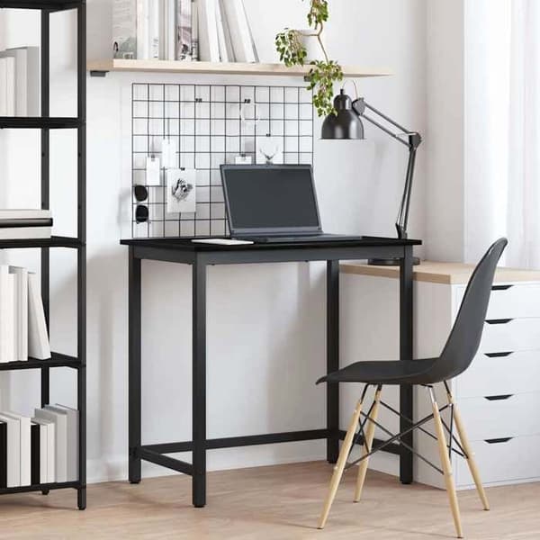 Maison Exclusive - bord Egetræ sort 100 x 50 x 76,5 cm Ingeniørtræ og stål