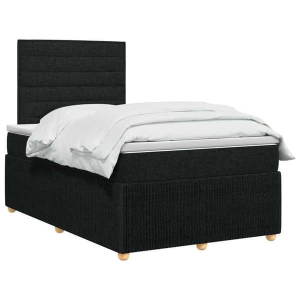 Maison Exclusive - Sängbox med madrass Svart 120 x 200 cm Tyg