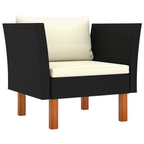 Maison Exclusive - Havegruppe 7 stk. Vævet harpikstræ og eucalyptus træ Sort