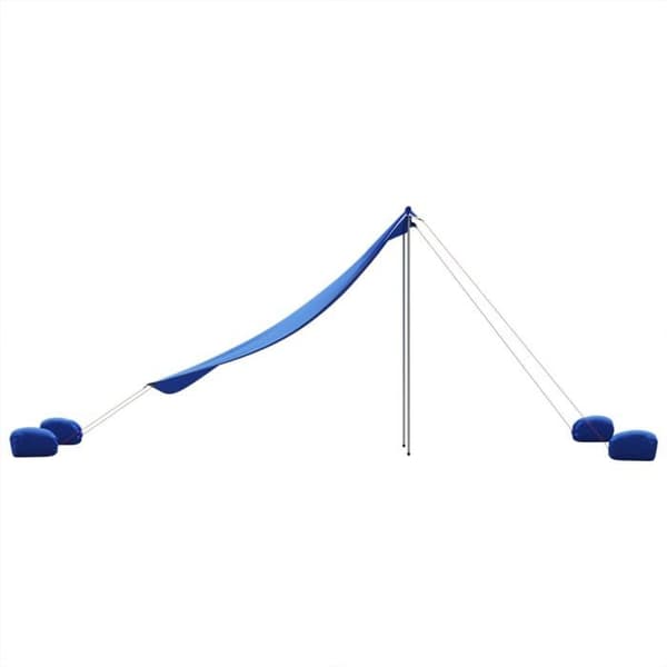 Maison Exclusive - Strandmarkise med blå sandankre 214x236 cm