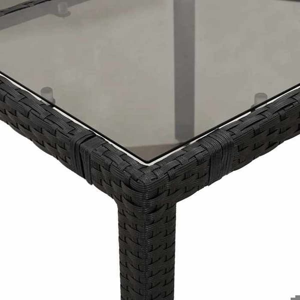 Maison Exclusive - Havebistro sæt 5 dele med sorte puder i poly rattan Svart