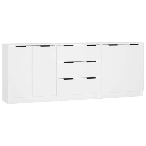 Maison Exclusive - 3 stk. Buffet Hvid Ingeniørtræ