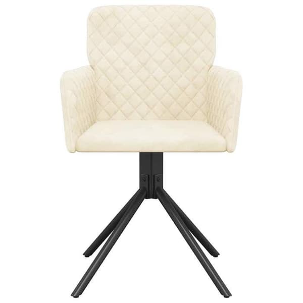 Maison Exclusive - Snurrstolar för matplats, set om 2, Creme Sammet