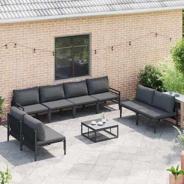 Maison Exclusive - 9 stk. have-sofa sæt i sort stål Svart