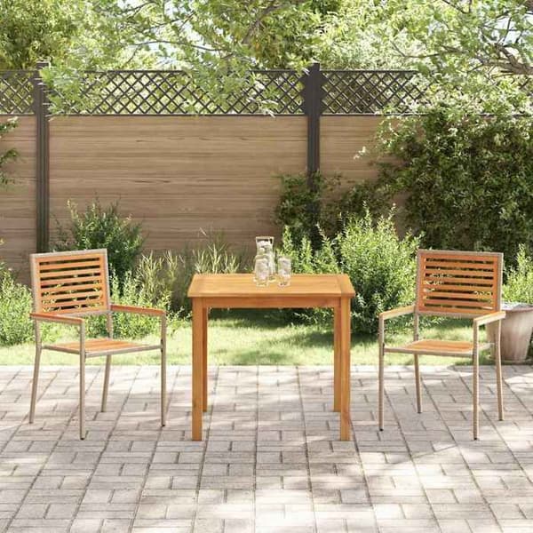 Maison Exclusive - Sæt af 3 pc. spisebord til haven Beige beige