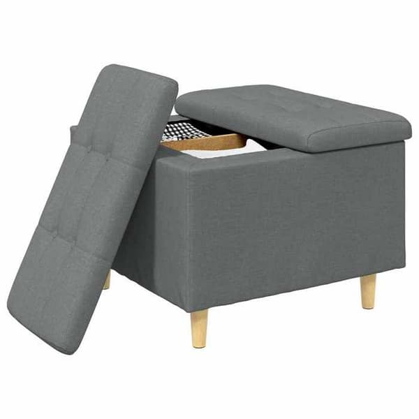 Maison Exclusive - Ottoman med förvaring Mörkgrå 60 x 60 x 45 cm tyg