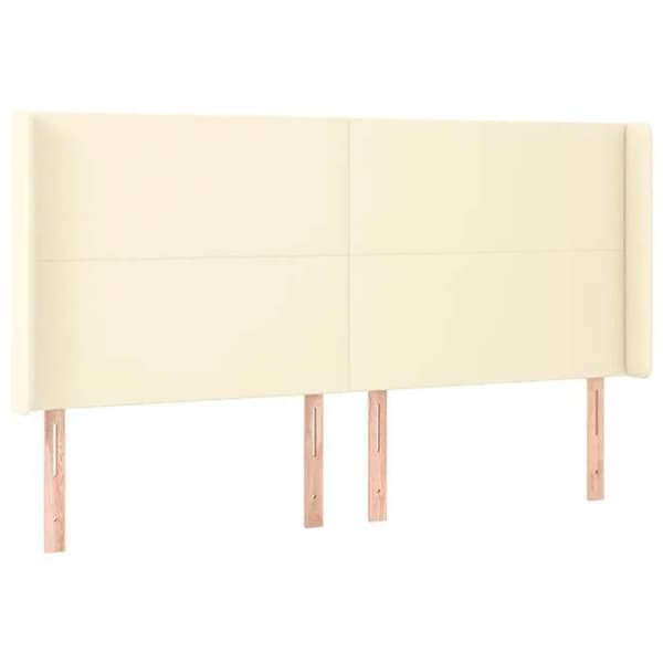 Maison Exclusive - LED Hovedgærde Creme 183x16x118/128 cm Simililæder