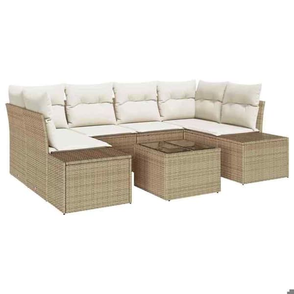 Maison Exclusive - 8-delt have-sofa sæt i beige og creme polyrotin