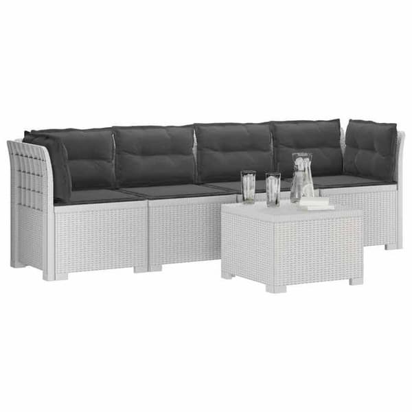 Havemøbel - EKSKLUSIVT HUS - 4 pladser - Rattanlook - Polypropylen - Hvid Vit
