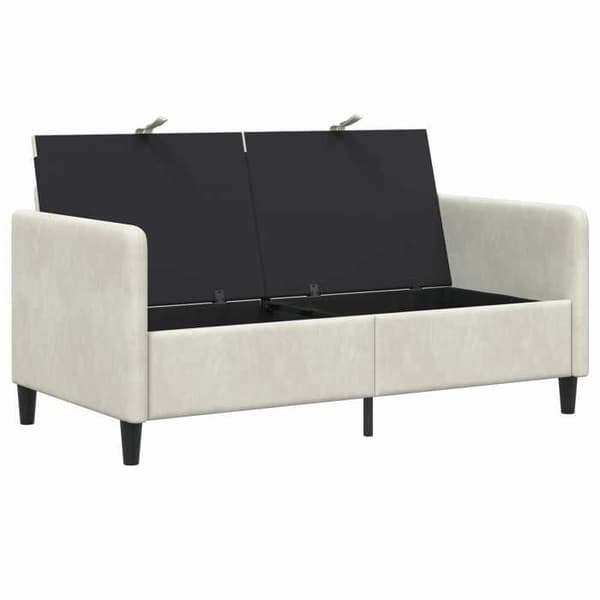 Maison Exclusive - Soffa med förvaring 2 platser Kräm 152 x 78 x 87 cm Polyester Grädde