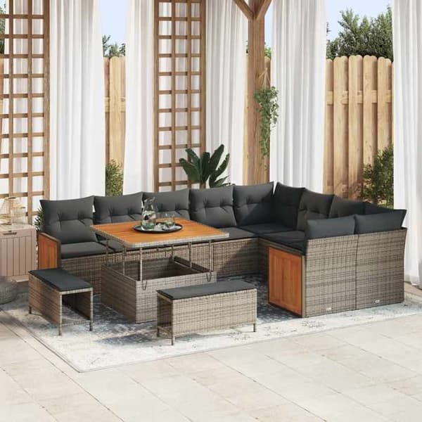 Maison Exclusive - 12 hengen puutarhakalustesarja 12 pc Harmaa