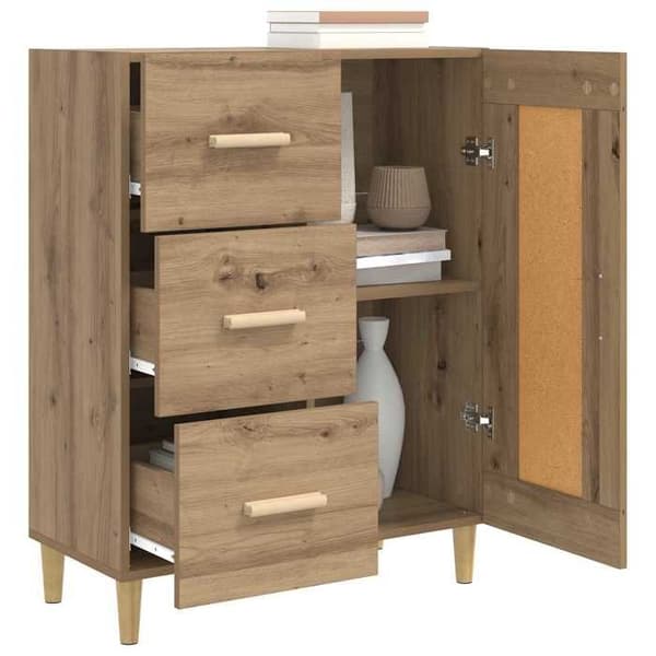 Maison Exclusive - Buffet i håndlavet egetræ 69,5 x 34 x 90 cm Ingeniørtræ