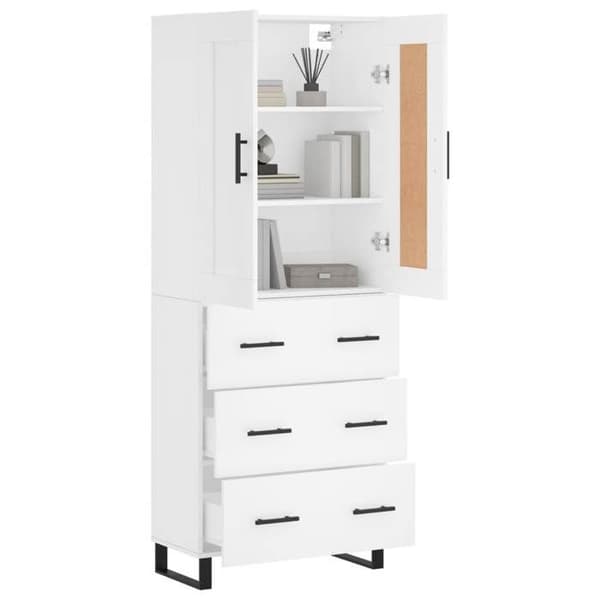 Maison Exclusive - Buffé hög Vit 69,5x34x180 cm Ingenjörsträ Vit