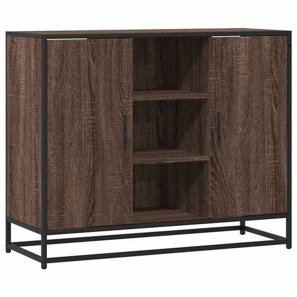 Maison Exclusive - Buffet i brunt egetræ 92x35x76 cm Ingeniørtræ
