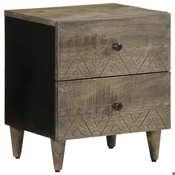 Maison Exclusive - 2 stk natborde grå lys 40x33x46 cm solid mangotræ