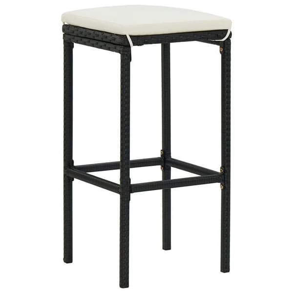 Maison Exclusive - Havebar sæt 7 dele med sorte polyrattan puder