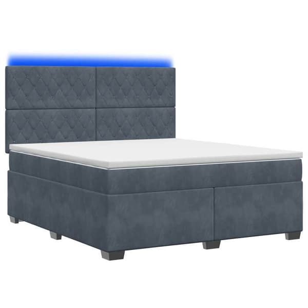 Maison Exclusive - Boxspring-sänky tummanharmaalla patjalla 160 x 200 cm Sametti Mörkgrå
